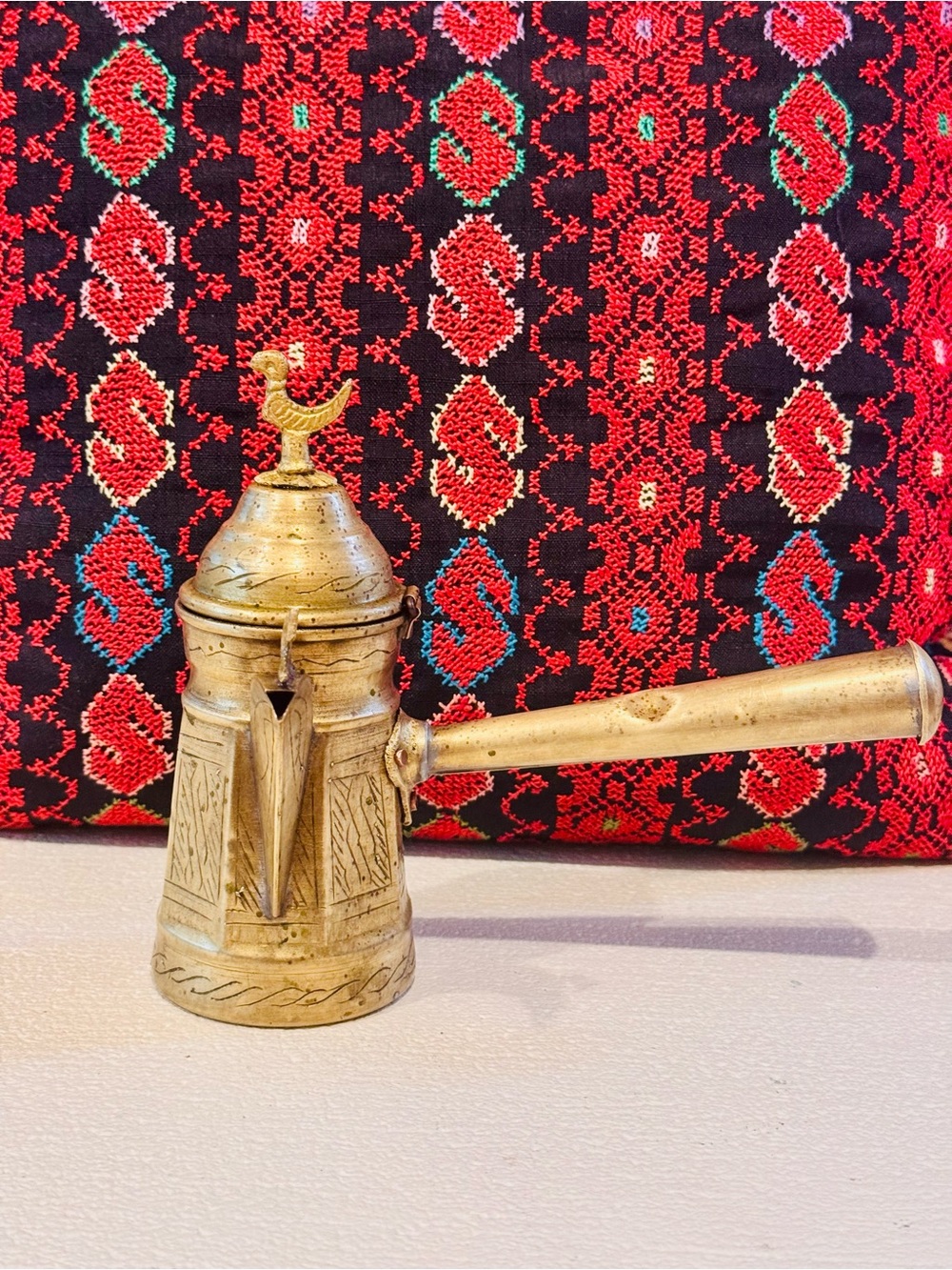 Vintage Brass Turkish Coffee Pot ( Dallah) - Gold Decorative Home Accent